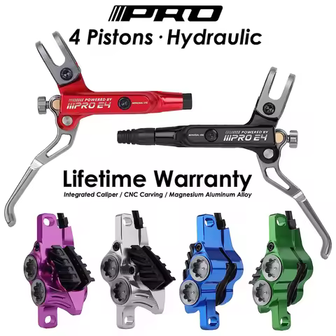 IIIPRO E4 C5X4 Ultralight 4 Piston Bicycle Hydraulic Brake 800/1550mm MTB Brake Cooling Oil Pressure