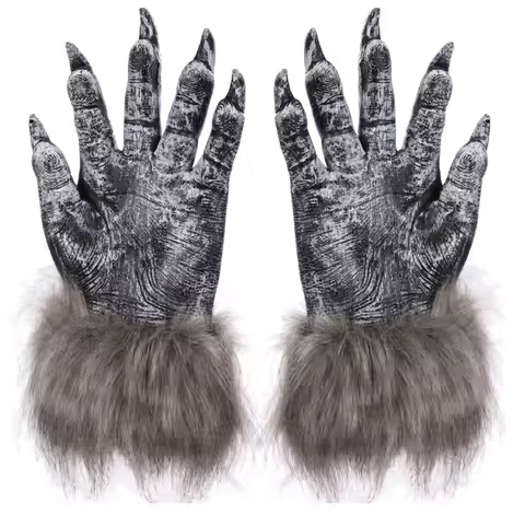 Halloween werewolf gloves Ghost Festival horror wolf gloves long hair beast gloves vinyl wolf gloves