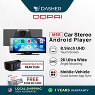 DDPAI M5S Car Stereo Dash Cam | 8.9" Touchscreen | 2K Ultra Wide Angle Recording | 24hrs Monitoring | Android Player