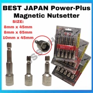 BEST JAPAN Power-Plus 8mm&10mm Magnetic Nutsetter Nut Driver/Magnetic Nut Setter/Pemutar skrew