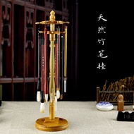 Bamboo Double Layer Rotatable Disc Pen Holder Pen 07.14