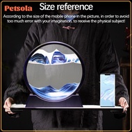 Glass Moving Sands Art Picture Flowing Sand Scenery Dynamic Round Hourglass 3D Quicksand Painting fo