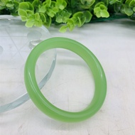 Elegant Genuine Natural Green Jade Gems Bangle Bracelet Handmade Jewelry Fashion With Box