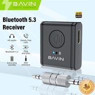 BAVIN O86 OTG Universal Bluetooth 5.3 Receiver Plug & Play w/ AUX Interface for Car / Mobile Phone