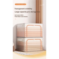 SUNLINK SOURCE-Foldable Storage Box Transparent Clothes Organizer With Steel Frame Kotak Simpan Bara