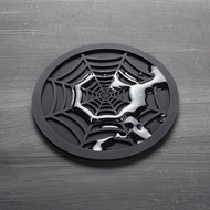 Silicone Spider Web Coasters for Drinks - 6 Pack Unique Design Spider Drink Coasters, 4Inch Black Co