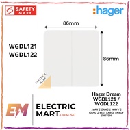 Hager Dream WGDL121 / HG/WGDL122 16AX 2 Gang 1 Way / 2 Way Switch