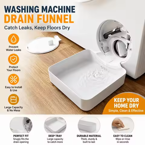 Washing Machine Drain Water Collection Tray No Overflow Lint Filter Foreign Object Collection Drip T