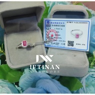 Rare Pink Emerald cut Moissanite Ring 0.6 ct, S925