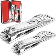 Professional Nail Clippers, with File and Box, 2 Stainless Steel Nail Clippers and 1 Hand Foot Nail 