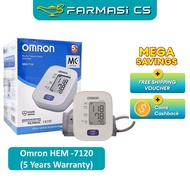 OMRON HEM 7120 Automatic Blood Pressure Monitor (5 years warranty) [HEM7120 7120 BP Machine]