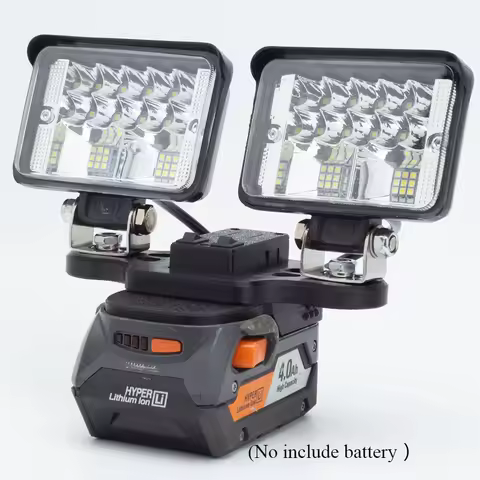 Outdoor LED Work Light (5600LM) w/USB Charger Ports Lamp For AEG For Ridgid 18V AEG Li-Ion Battery (
