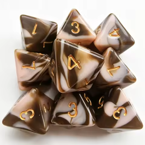 10pcs D8 Counter DND Dice Set 2 Tone Marble Dados Dice MTG D&D RPG Game Supplementary Accessories wi