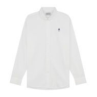 Giordano Mens Embroidery Oxford Slim Shirts 01045043002 เสื้อเชิ้ตผู้ชาย เสื้อจิออดาโน