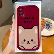 Casing hp for OPPO A74 A95 F19 F19s Reno 6 Lite Case Bear Big Head Case Good Silicone Material Cesin