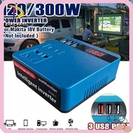 DIACHASG 1Pcs Battery Inverter, Dual Plug 120W Smart Transformer, 18V 20V To 220V Household Multifun