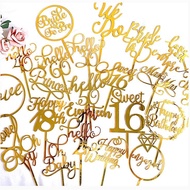 Crown Queen Princess Happy Birthday 18th Happy Wedding Acrylic Cake Topper Cake Decorating Supplies 