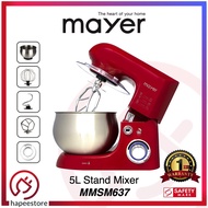 Mayer 5L Stand Mixer (MMSM637) / Stainless Steel Bowl / Anti-splash cover / 6 speeds controls with pulse / Balloon Whisk