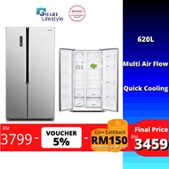 [FREE SHIPPING] Sharp Side By Side Refrigerator (620L) SJX629MS (Replacement SJX626MS)