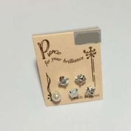 日本直送正品 Made in Japan Crystal Pearl Pierce Earrings 幻彩珍珠水晶耳環5pcs