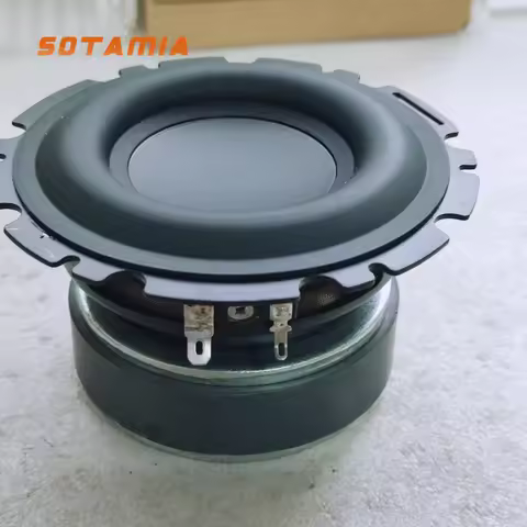 SOTAMIA 1Pcs 4.5 Inch Mid Bass Speaker Audio Horn 4 Ohm 50W Mid Range Subwoofer Speaker Home Bookshe
