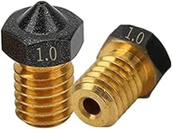 2 Pack Upgrade E3D V6 Nozzle PTFE Coated Brass Non-Stick PLA Extruder Print Head Nozzle for 1.75mm E