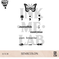 CODE J36V Semicolon Tattoo by Inkmelab 11x18 Fruit Ink Tattoo Temporary Lasts 23 weeks