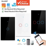 Smart Wifi Touch Switch Bluetooth 2/3 Gang 100-240V RF 433MHz Wall Switch