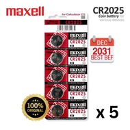 Maxell CR-2025 Lithium 3V (5x per order) Coin Type Battery CR2025, DL2025, BR2025 Maxell Lithium But