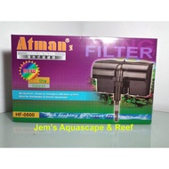 Hanging Aquarium Filter ATMAN HF 800 HOB/ + Surface Skimmer (900L/H)