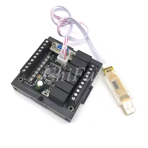 PLC FX1N-14MR delayed module with program cable and shell