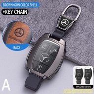 【Available】Zinc Alloy Leather Car Key Case Cover for Mercedes Benz Key Case C180 / C200 Cc/A Class / A200bag / GLC / GLA Accessories