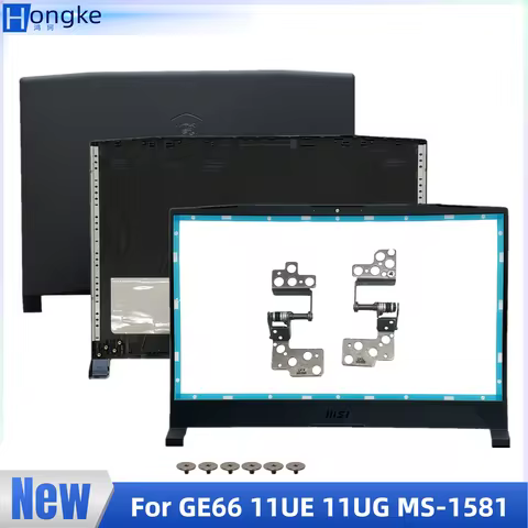 NEW Laptop Case For MSI Katana GF66 11UE 11UG MS-1581 MS-1582 15.6 LCD Back Cover Front Bezel Hinges