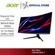 ACER NITRO ED340CUR X CURVED MONITOR ( 34" VA WQHD / 1Ms / 200HZ / AMD FREESYNC / HD MI + DP)