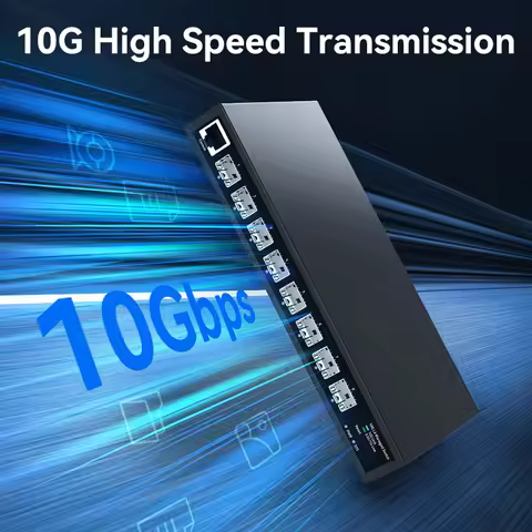 HORACO 10G L3 Managed SFP+ Network Switch 8 Port 1G/2.5G/10G SFP Web Managed Home Lab Ethernet Switc