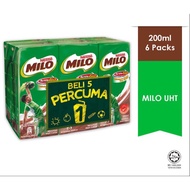 Milo 200ml *6pcs uht Nestle MILO Activ-Go Chocolate Malt UHT 200ML X 6PCS