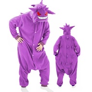 Pokémon Cartoon One-Piece Pajamas - Anime Costume Set with Gengar & Pikachu Themes