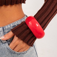 THANKSKY Phóng đại Vòng Tay Acrylic lớn Cổ điển Bohemian Vòng đeo to bản rộng Hoài cổ Đầy màu sắc Vò