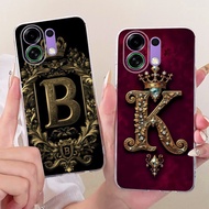 For Oppo K13 Turbo Casing PLM110 Fashion Initial Letters Crown Soft Silicone Clear Phone Back Cover 