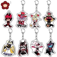 Anime Hazbin Hotel keychain Cartoon Figure AD Alastor Sir Pentious Adam The Exorcist Pendant Car Key