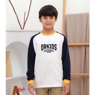 KATUN Orkids Long Sleeve T-shirt Boys Age 1 - 12 Years Cotton Material 24S Tazer White Navy