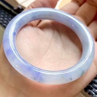 冰種 天然翡翠 緬甸 A玉 玉鐲 • 冰種紫飄花翡翠圓鐲