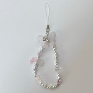 珠子吊帶 智慧型手機吊帶 智慧型手機配件 珍珠兔蝴蝶 蝴蝶緞帶 緞帶吊帶