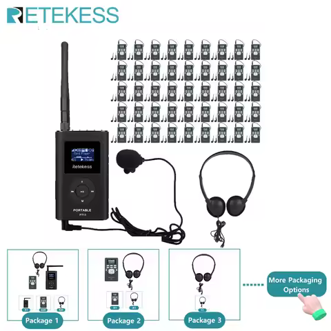 Retekess FT11 PR13 FM Transmitter Receiver TT003 MIC,Wireless Transmission System For Meeting Simult