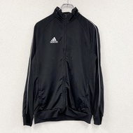 古著adidas運動外套/球衣，黑色，XL碼，帶有大號性能標誌