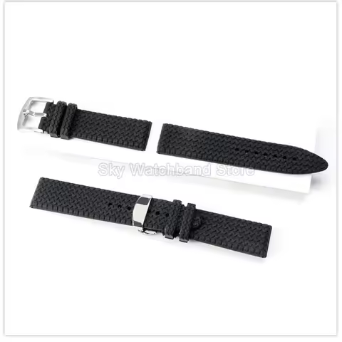 For Chopard Mille Miglia Black Silicone Watchband168511 168997 Soft Sweat-Resistant Straight Interfa