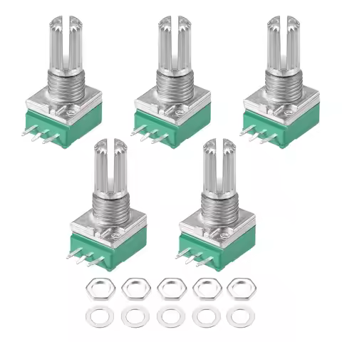 5pcs/lot RK097NS Potentiometer B5K B10K B20K B50K B100K B500K Potentiometer 3Pin Shaft with Switch A
