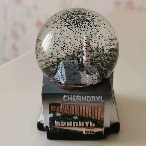 1PCS Chernobyl Snow Globe Ukrainian Nuclear Power Plant Tragedy In Pripyat Snow Globe Ornament