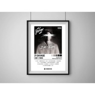 21 Savage Poster | I Am I Was   canvas Print  Music Album Cover Artwork