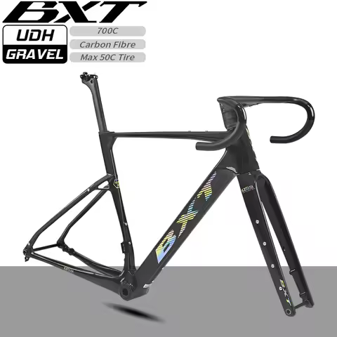 BXT New 700C Carbon Gravel Frame Carbon Fiber T1000 Gravel Bike Frame Road/MTB Bicycle Frame size 48